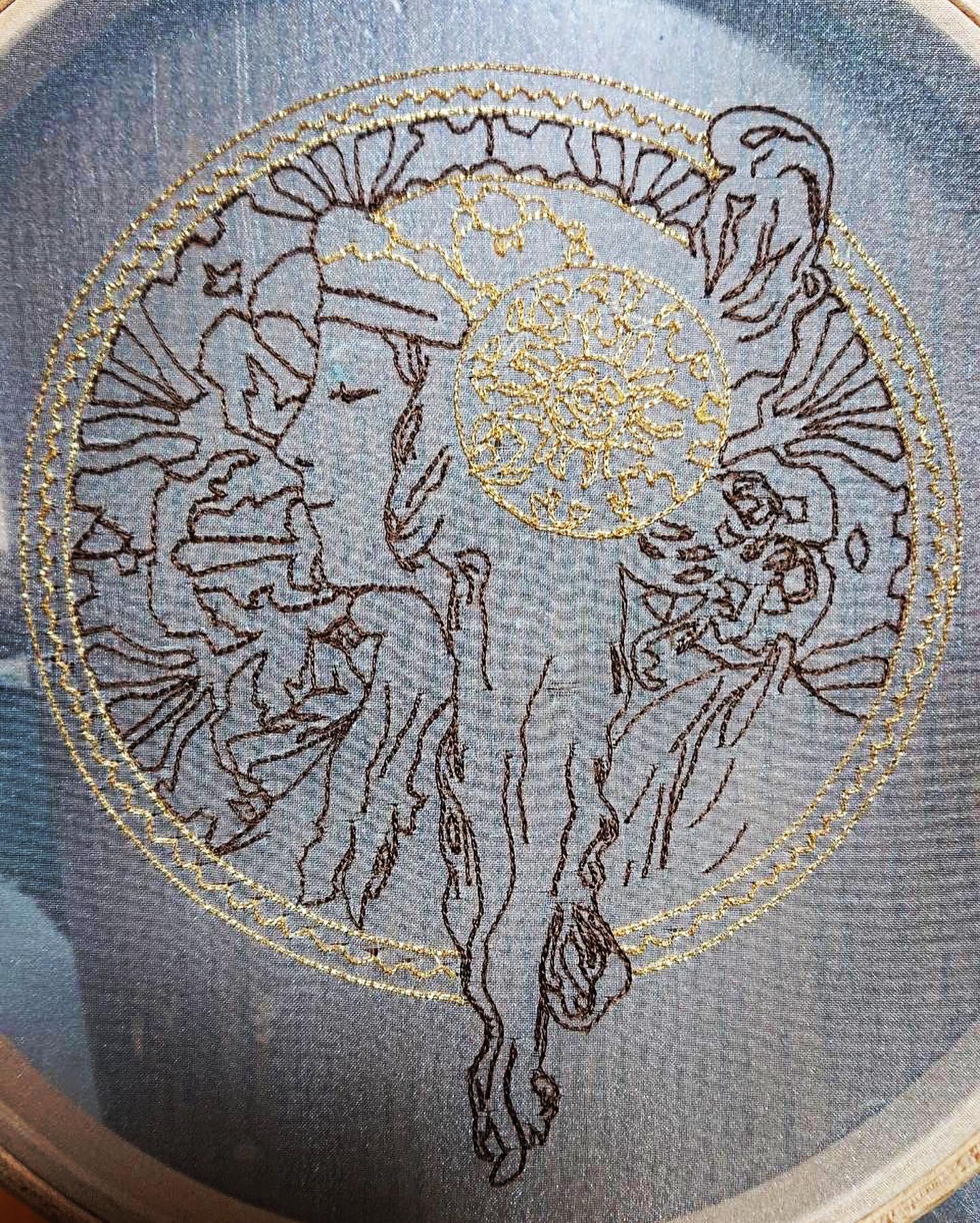 リュネビル法による絵画の刺繍